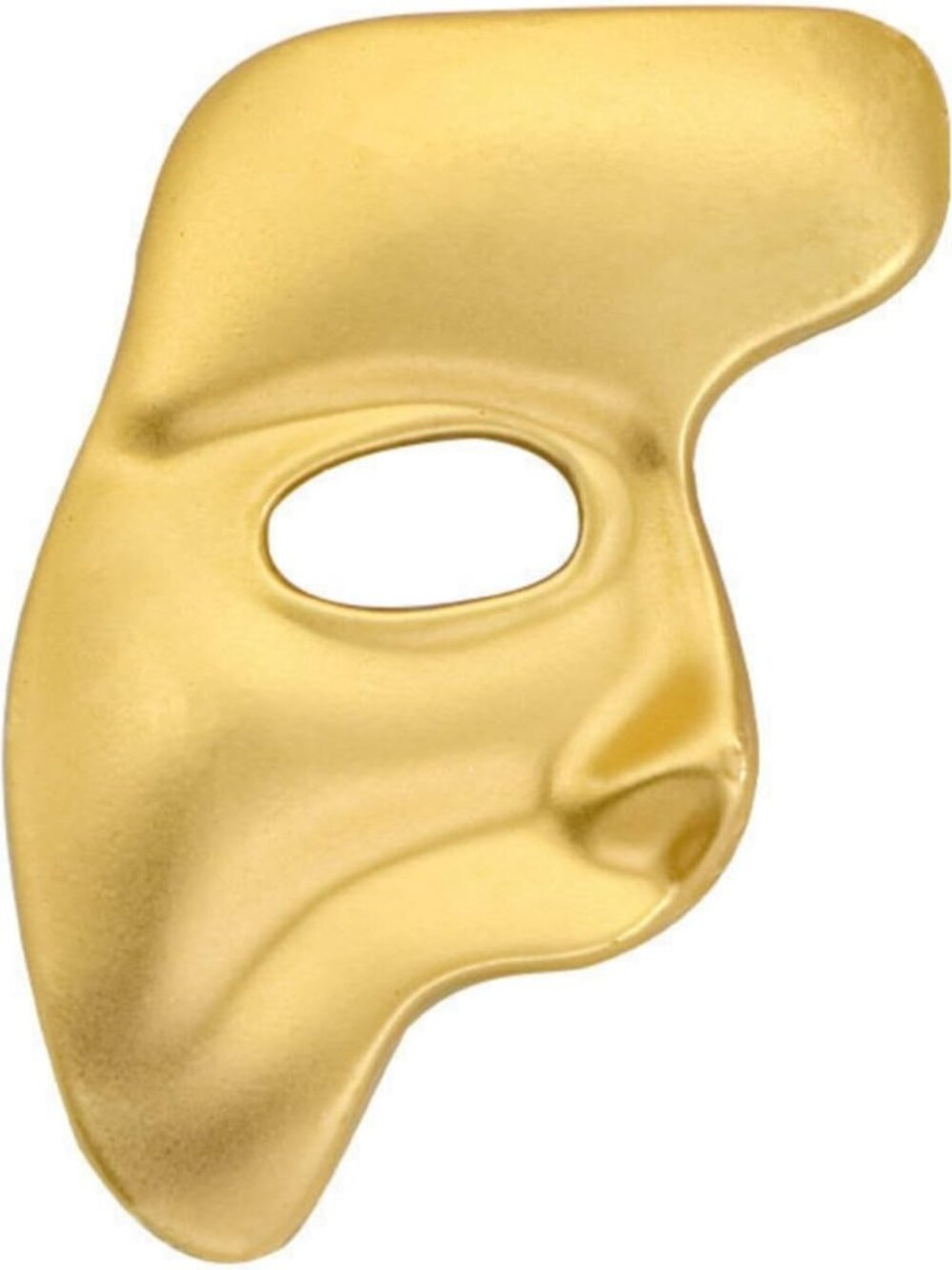 Vintage Gold Phantom Mask Brooch - Unique Matte Metal Lapel Pin for Fashion